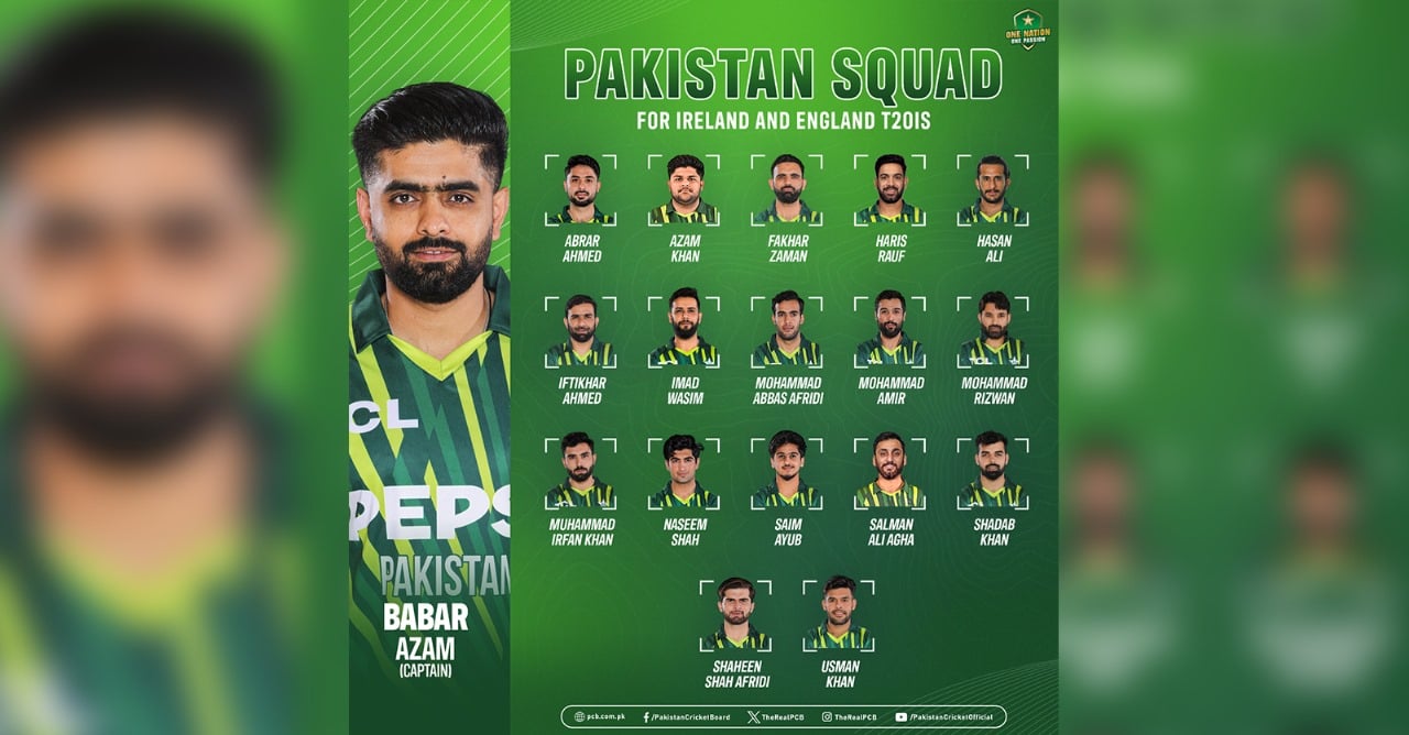 Pakistan name 18-player squad for Ireland and England | Press Release | PCB