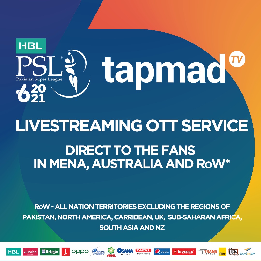 PCB to partner with tapmad TV for HBL PSL 6 streaming in Australia and MENA Press Release PCB