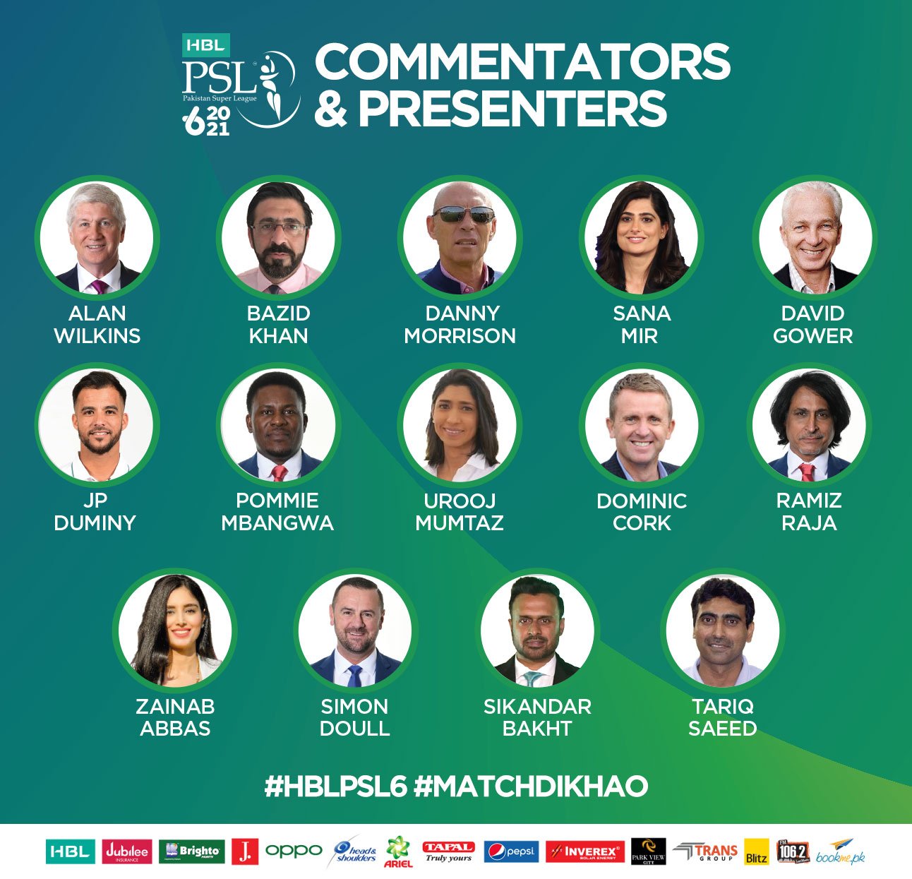 World-class commentators to call HBL PSL 6 Press Release PCB