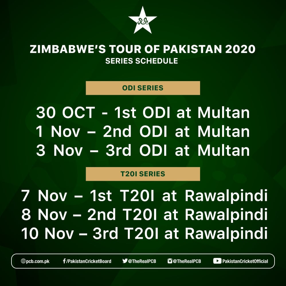 Pakistan confirms Zimbabwe tour Press Release PCB
