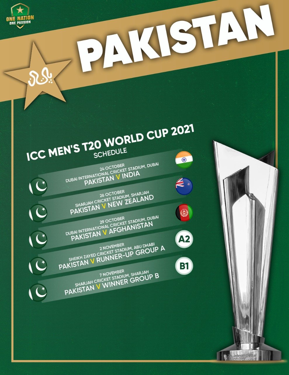 Pakistan To Begin Icc Men S T World Cup Campaign With India Fixture Press Release Pcb