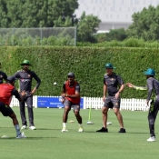 Pakistan team practice session at ICC Academy for the match against India