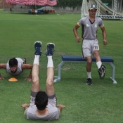 Fitness training session at the NCA Emerging Players High Performance Camp (U16 2018-2019 batch).