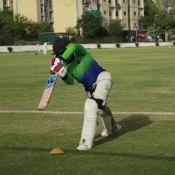 Batting practice session of Islamabad Region U19 at Diamond Ground, Islamabad.