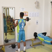 Gym session of Karachi Whites U19 at Hanif Mohammad High Performance Centre, Karachi.