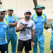 Test cricketer Asad Shafiq visited Hanif Mohammad High Performance Centre, Karachi and met members of  Karachi Whites U19.