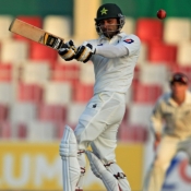 Mohammad Hafeez plays a lovely pull shot