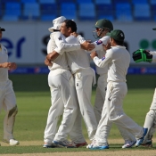 Zulfiqar Babar celebrates the wicket of Kane Williamson