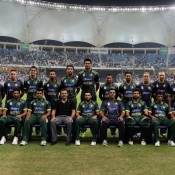 Pakistan team group photo before the start of the only T20 match against Australia