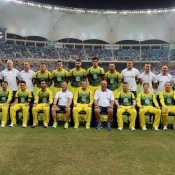 Australia team group photo before the start of the only T20 match against Pakistan