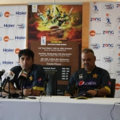 Misbah-ul-Haq and Dave Whatmore in press conference