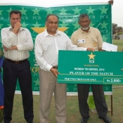 Player of the match in 1st match on 11 July 2012 of Women Cricket Triangular T20 Tournament 2012 in Karachi