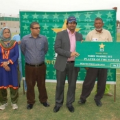 Player of the match in 2nd match on 11 July 2012 of Women Cricket Triangular T20 Tournament 2012 in Karachi