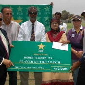 Player of the match in 5th match of Women Cricket Triangular T20 Tournament 2012 in Karachi
