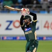 Ahmed Shehzad plays a cover drive