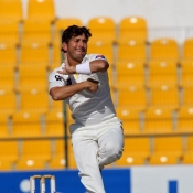 Yasir Shah about to deliver a ball