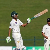 Younis Khan celebrates his fifty