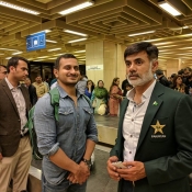 player arrival at Karachi airport