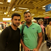 player arrival at Karachi airport