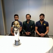 Pakistan Team with ICC Champions Trophy