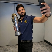 Pakistan Team with ICC Champions Trophy