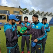 Fahim Ashraf getting his ODI cap