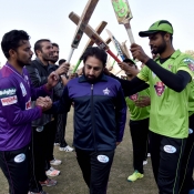 Farewell of Saeed Ajmal after the Semi Final between Faisalabad and Lahore Whites 