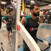 Pakistan Team gym session in Wellington before the first ODI