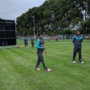 Pakistan team practice session at University of Otago Oval, Dunedin