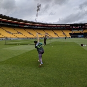 Warmup session before the first T20I