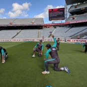 Pakistan team warmup session before 2nd T20I at Eden Park, Auckland 