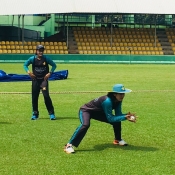 Pakistan women team training session at Dumbulla Cricket Stadium 