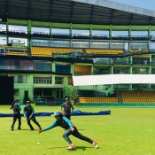 Pakistan women team training session at Dumbulla Cricket Stadium 