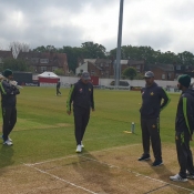 Pakistan team warmup session ahead of practice match against Northampton