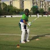 Batting practice session of Islamabad Region U19 at Diamond Ground, Islamabad.
