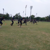 Training session of Lahore Whites U19 at LCCA Ground, Lahore