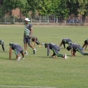 Training session of Lahore Blues U19 at LCCA Ground.