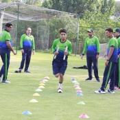 Fitness training session of Islamabad Region U19 at Diamond Ground.