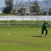 Women fielding drills at the High Performance Conditioning Camp in Abbottabad.
