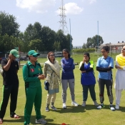 School children visit Pakistan womens team as a part of the PCB Women Wing Cric4Us initiative