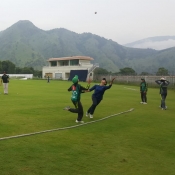 Fielding drills underway at High Performance Conditioning Camp in Abbottabad
