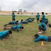 Pakistan U19 team training at the Hanif Mohammad HPC