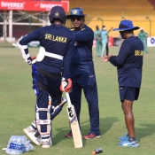 Sri Lanka team training session at the National Stadium Karachi