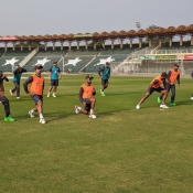 Pakistan team practice session at Gaddafi Stadium Lahore