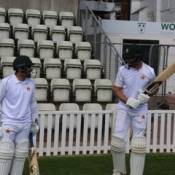 Pakistan players take part in a scenarios based two-day match at Worcester