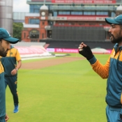 Pakistan T20 players practice at Old Trafford, Manchester