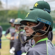 Pakistan womens squad practice session at Coolidge Cricket Ground ahead of the first ODI