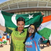 Pakistan and Indian fan during Pakistan vs India match in ICC World Cup 2015