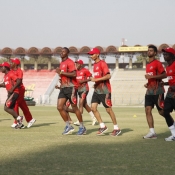 Kenya team during practice and net session