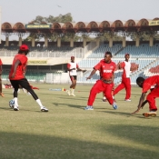 Kenya team during practice and net session